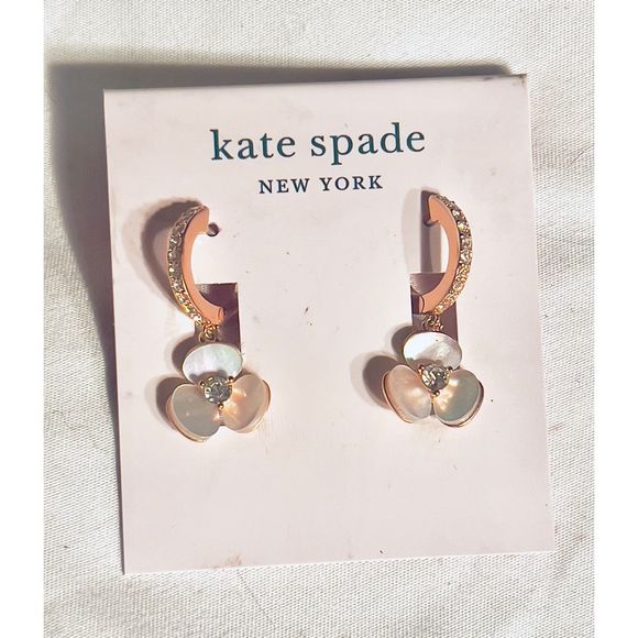 Kate Spade Rose Gold and Mother of Pearl Flower Earrings